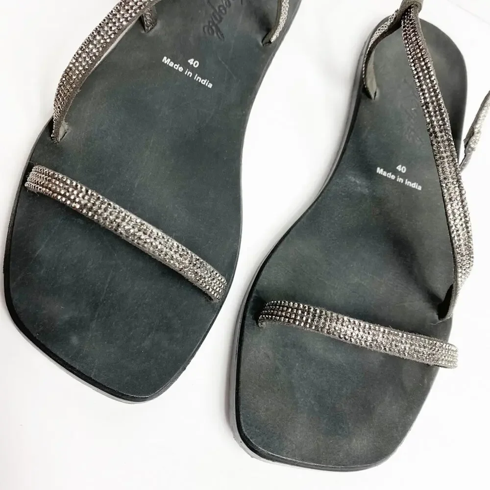 Free People Black Crystal Cove Women 40 or 10 Sandals BRAND NEW